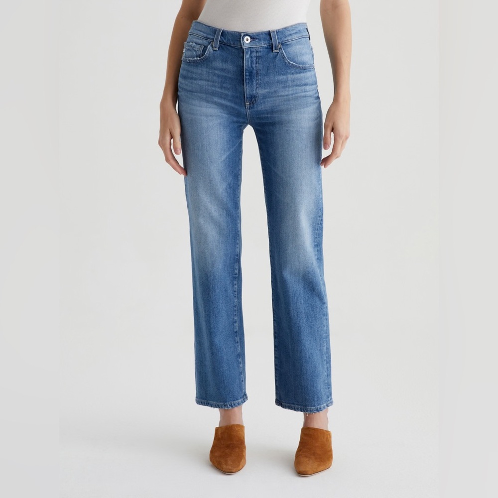 Ag Adriano Goldschmied Light Blue Straight Leg Jeans